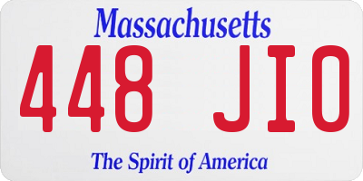 MA license plate 448JI0