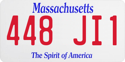 MA license plate 448JI1