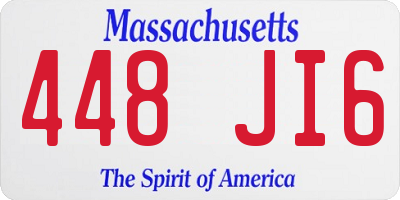 MA license plate 448JI6