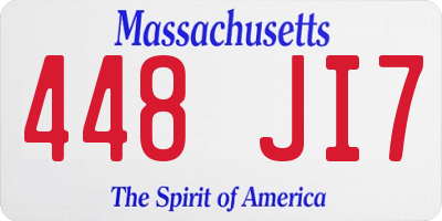 MA license plate 448JI7