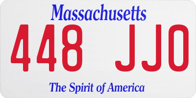 MA license plate 448JJ0