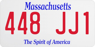 MA license plate 448JJ1