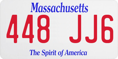 MA license plate 448JJ6