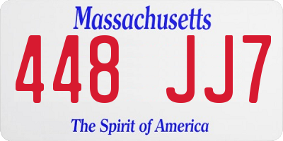 MA license plate 448JJ7