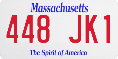 MA license plate 448JK1