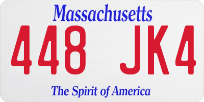 MA license plate 448JK4