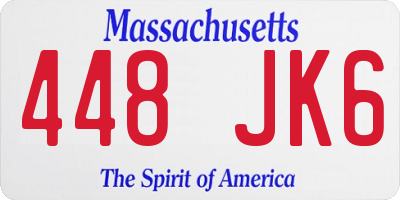 MA license plate 448JK6