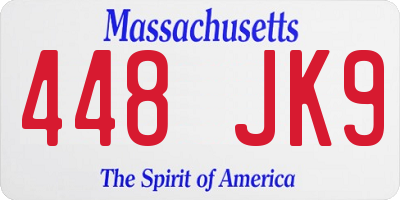 MA license plate 448JK9