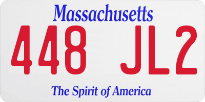 MA license plate 448JL2