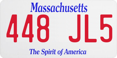 MA license plate 448JL5