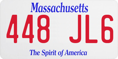 MA license plate 448JL6