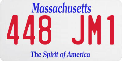 MA license plate 448JM1