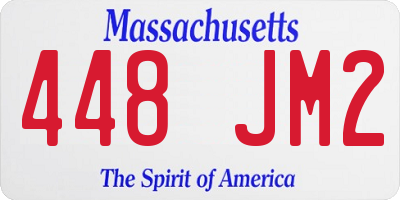 MA license plate 448JM2