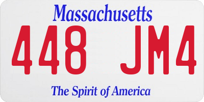 MA license plate 448JM4