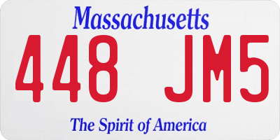 MA license plate 448JM5