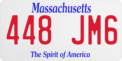 MA license plate 448JM6