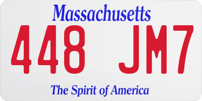 MA license plate 448JM7