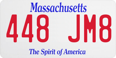 MA license plate 448JM8