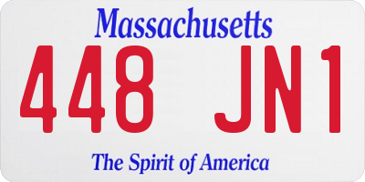 MA license plate 448JN1