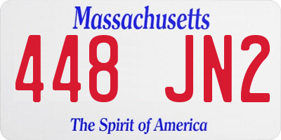 MA license plate 448JN2