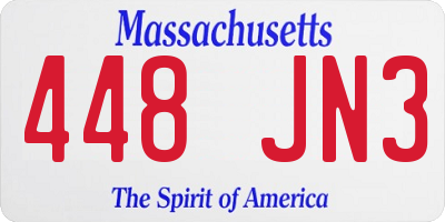 MA license plate 448JN3
