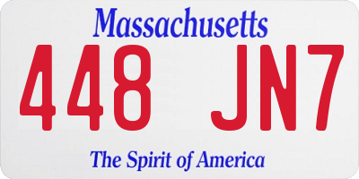 MA license plate 448JN7