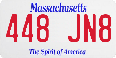 MA license plate 448JN8