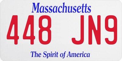 MA license plate 448JN9