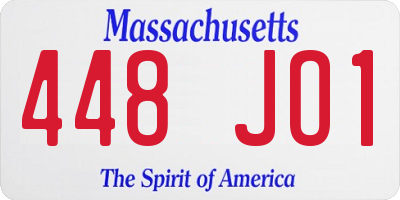 MA license plate 448JO1