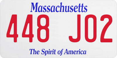 MA license plate 448JO2