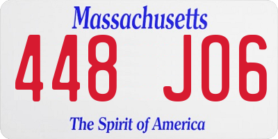 MA license plate 448JO6