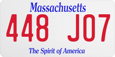 MA license plate 448JO7