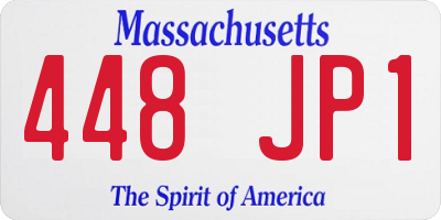MA license plate 448JP1