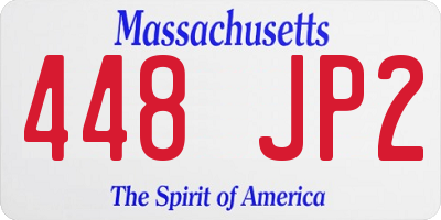 MA license plate 448JP2