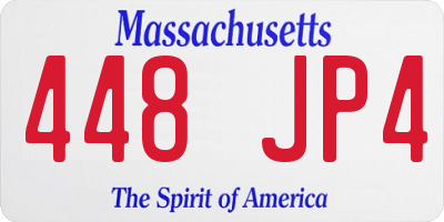 MA license plate 448JP4