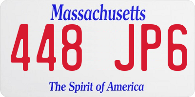 MA license plate 448JP6