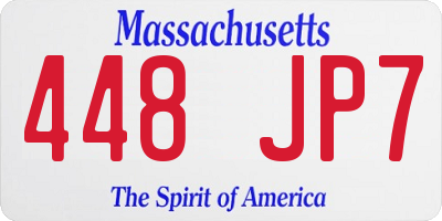 MA license plate 448JP7