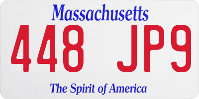 MA license plate 448JP9