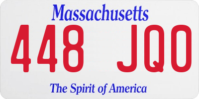 MA license plate 448JQ0