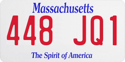 MA license plate 448JQ1