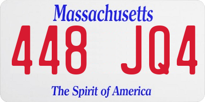 MA license plate 448JQ4