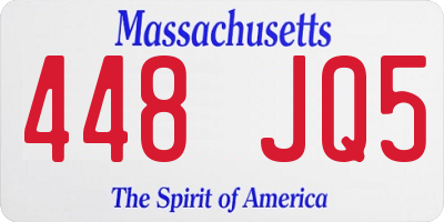 MA license plate 448JQ5