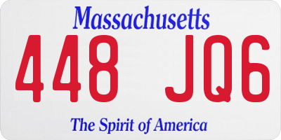 MA license plate 448JQ6
