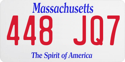 MA license plate 448JQ7
