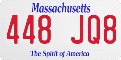 MA license plate 448JQ8