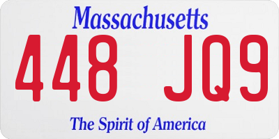 MA license plate 448JQ9