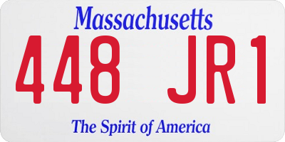 MA license plate 448JR1