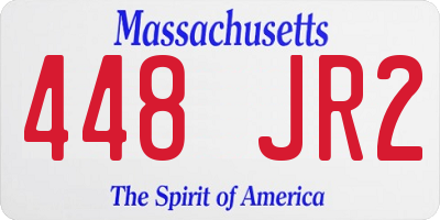 MA license plate 448JR2