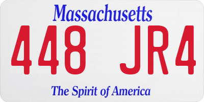 MA license plate 448JR4