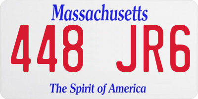 MA license plate 448JR6